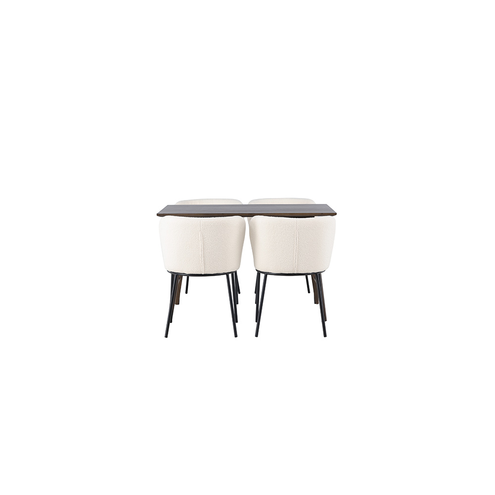 Spisegruppe Venture Home Kaseidon med 4 stk Edina Stoler