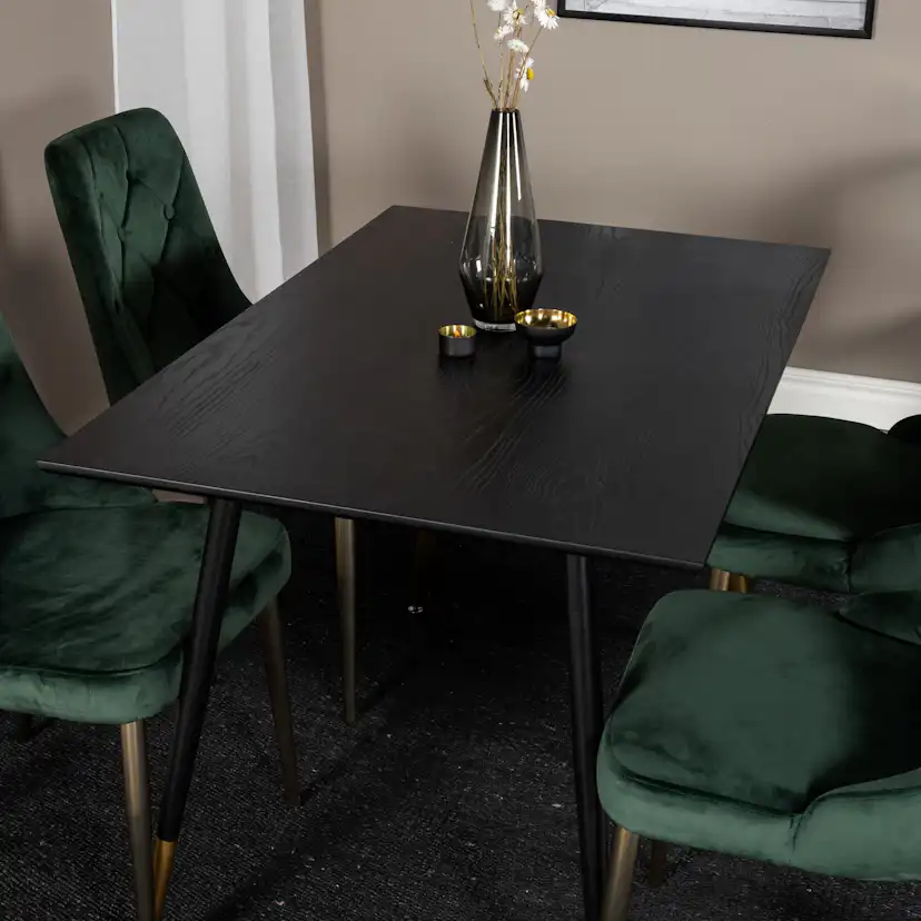 Spisegruppe Venture Home Dipp med 4 Velvet Deluxe Stoler