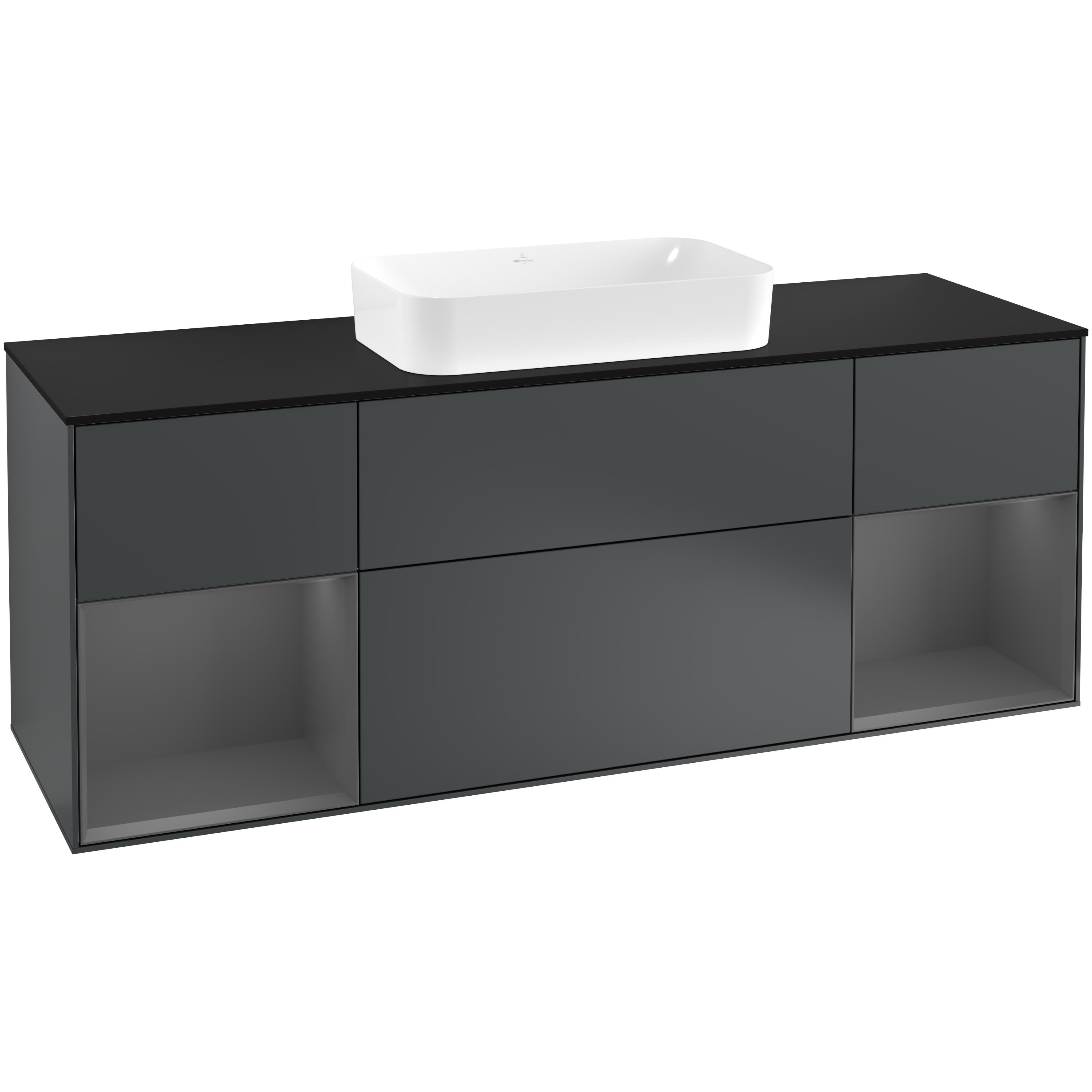 Tvättställsskåp Villeroy & Boch Finion med Två Hyllor och Bänkskiva för Fristående Tvättställ