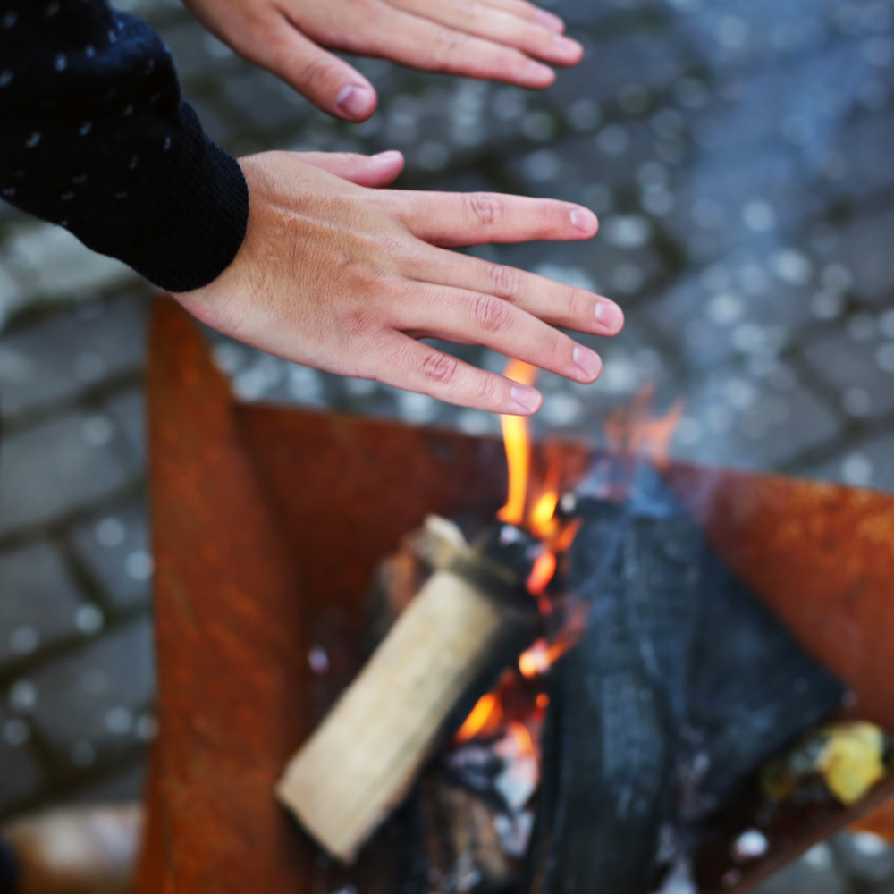 Bålpanne Jabo Triangel Inkl Fat Corten 64x64x54 cm