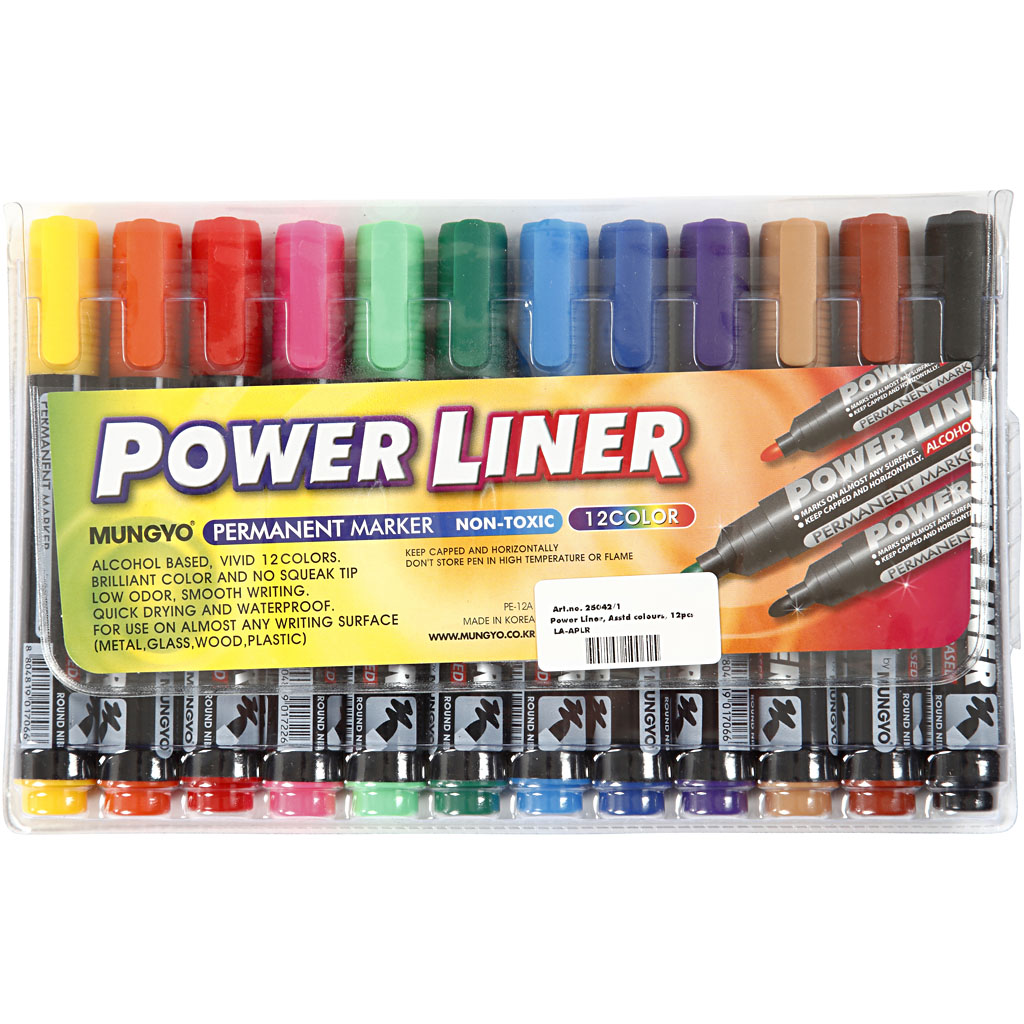 Power Liner Creativ Company Ass Farger Strek 1,5-3 mm 12 Stk/1 Pk