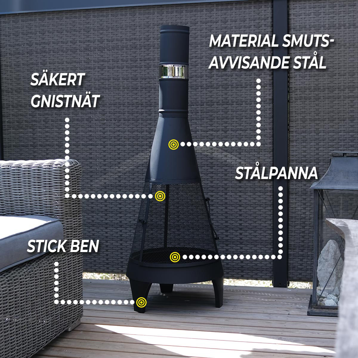 Utepeis Limousin Chiminea 126 cm