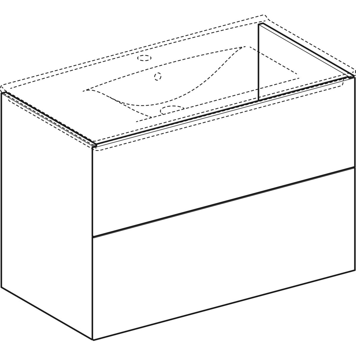 Ifö Elegant underskåp för möbeltvättställ, med två lådor: B= Hvit, 900x600 mm