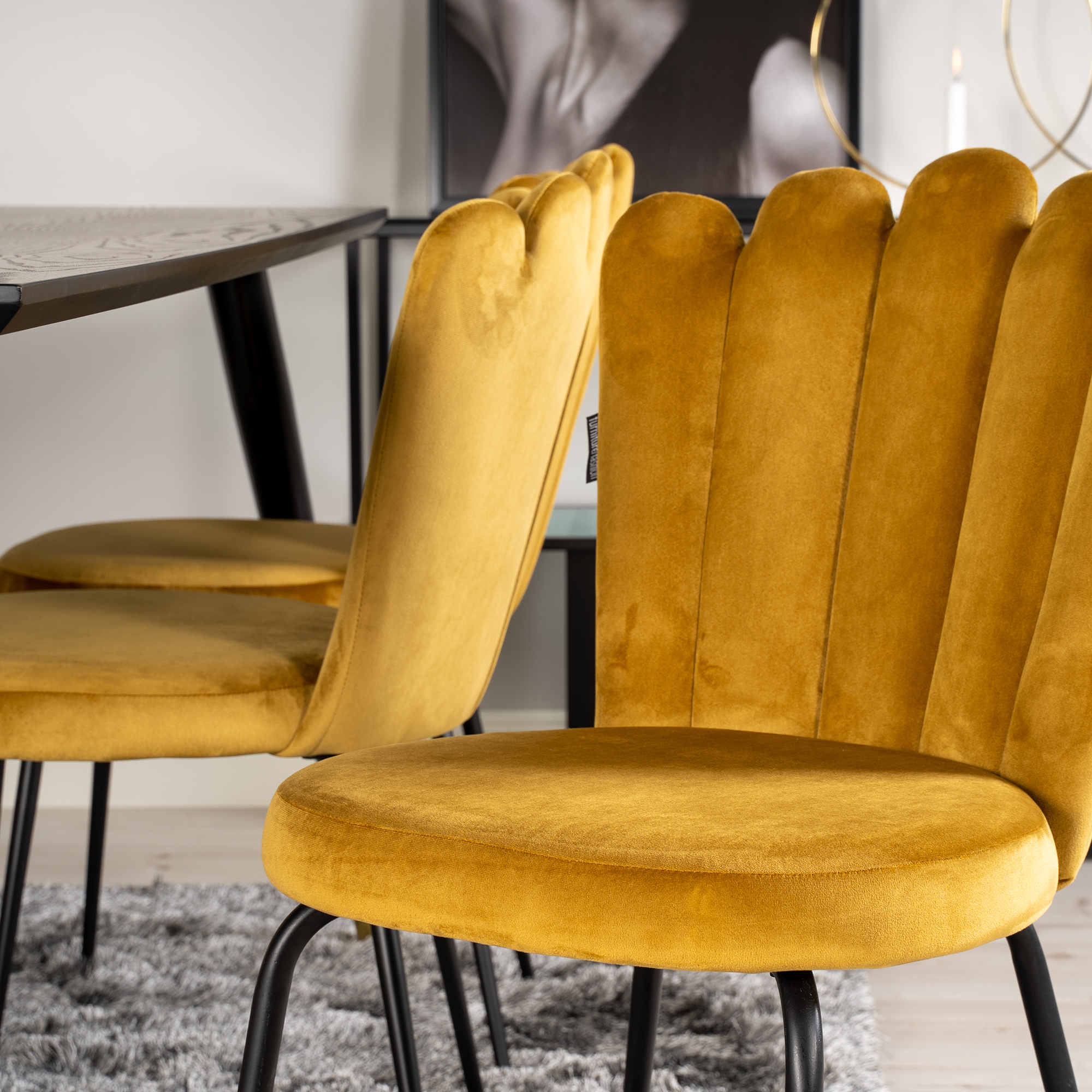 Spisegruppe furniture/fashion Disa med 6 Limhamn Light Stoler