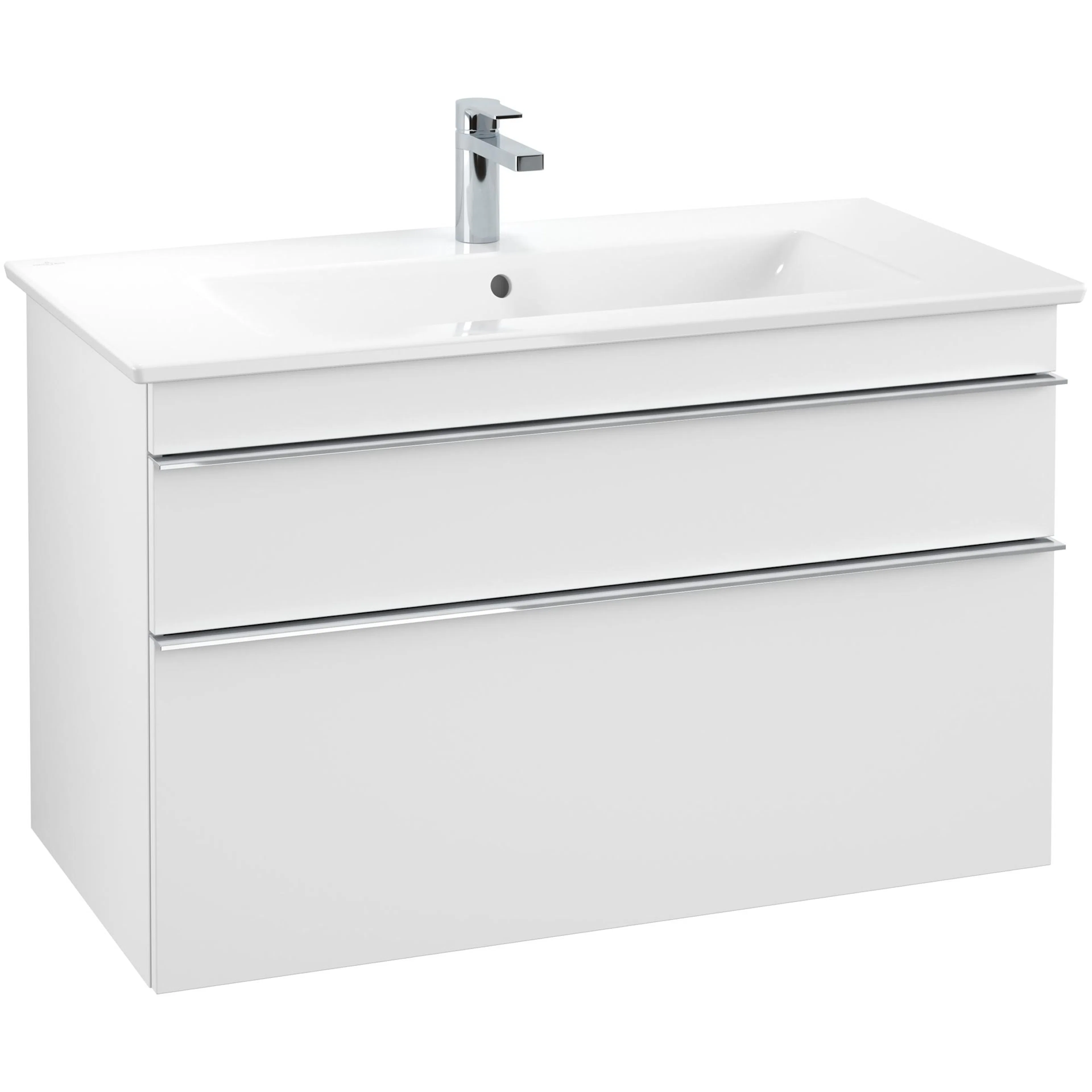Tvättställsskåp Villeroy & Boch Venticello A92601MS Mattvit, Handtag: Krom, B: 953 mm