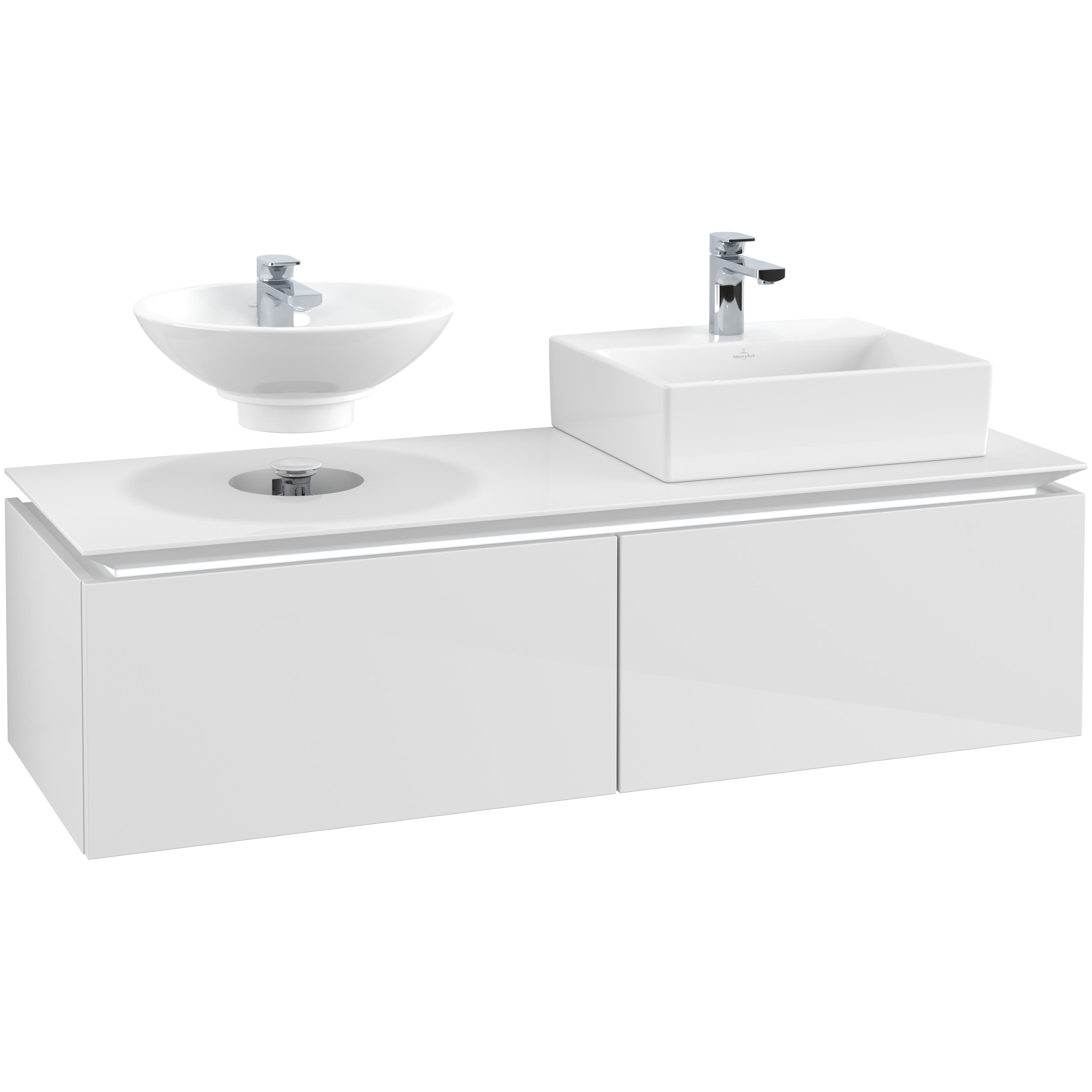 Tvättställsskåp Villeroy & Boch Legato Kompakt 1400 med 2 Lådor för Två Tvättställ | badrum - badrumsmobler - tvattstallsskap-och-kommod | KakelKungen