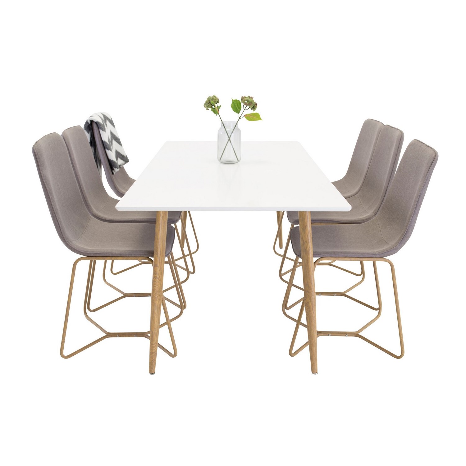 Spisegruppe Venture Home Polar med 6stk X Stoler