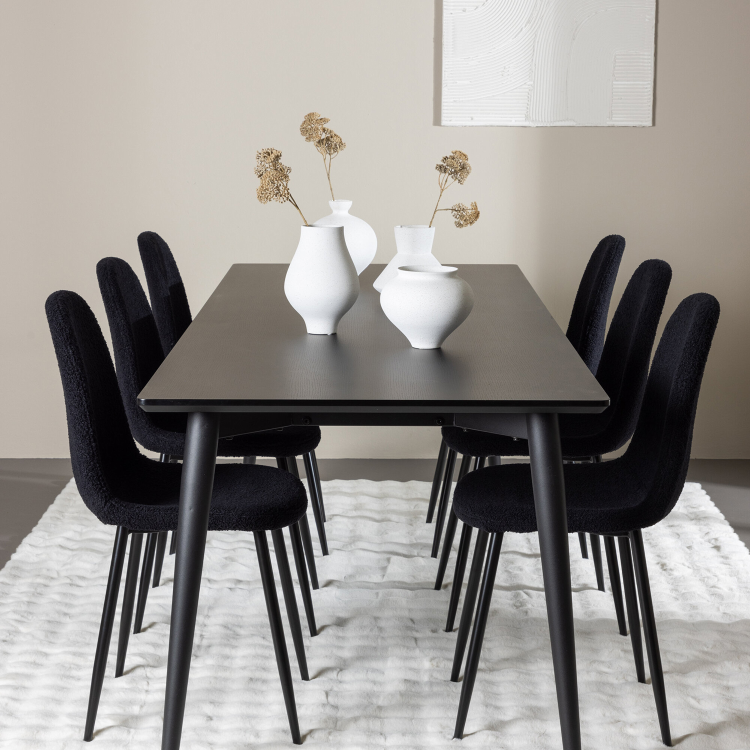 Spisegruppe Venture Home Ellis 230 med 6 stk Polar Stoler Teddy