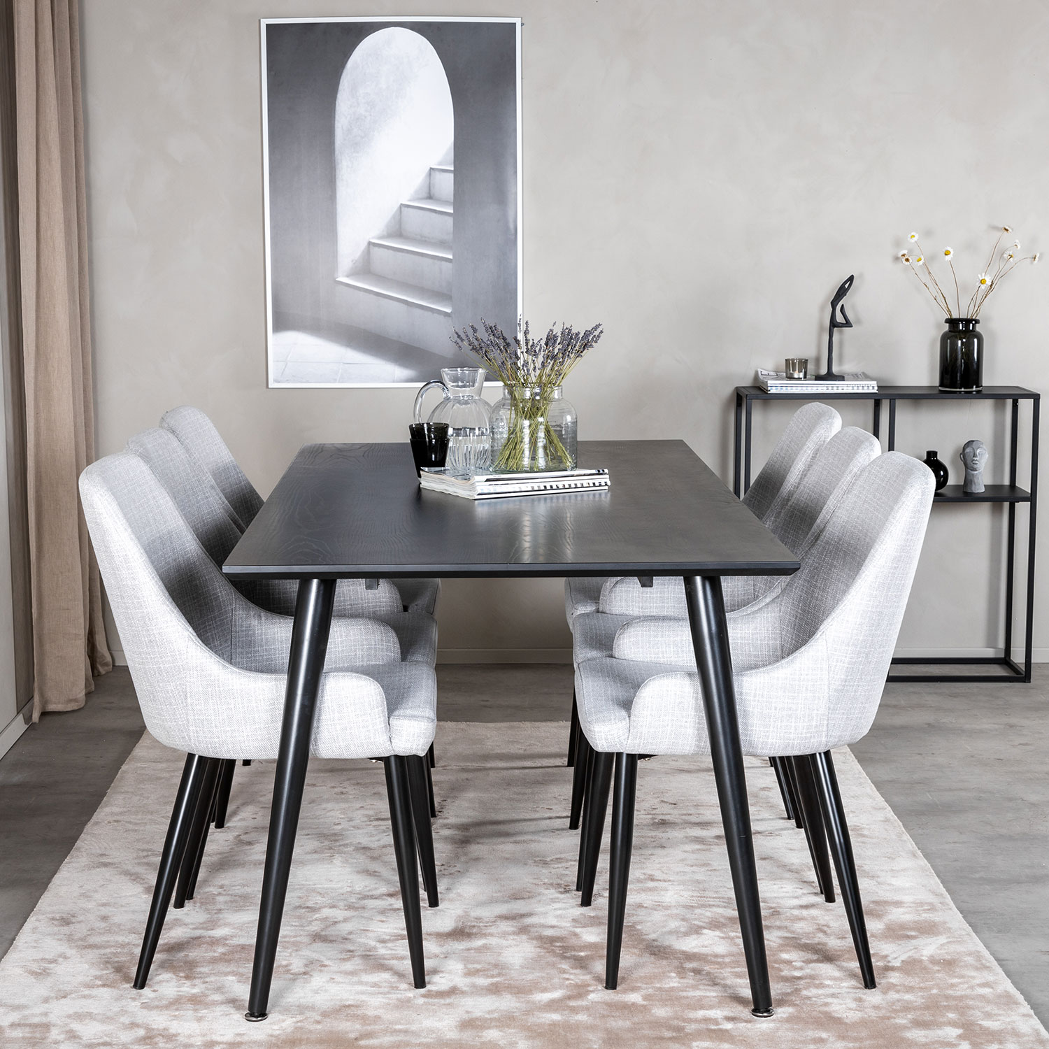 Spisegruppe Venture Home Dipp med 6 Plaza Stoler