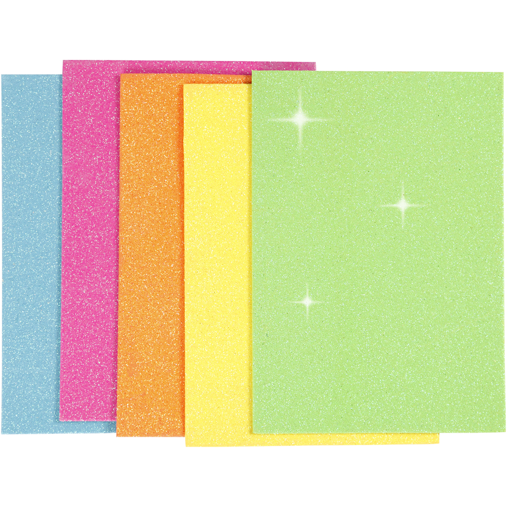 Mosgummi Creativ Company Ass Farger A5 150x210 mm 5 Ark/1 Pk