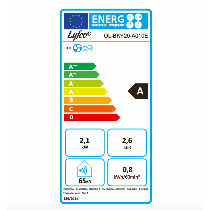 Bærbar AC Lyfco UltraSilence 28m² 2050W/7000BTU