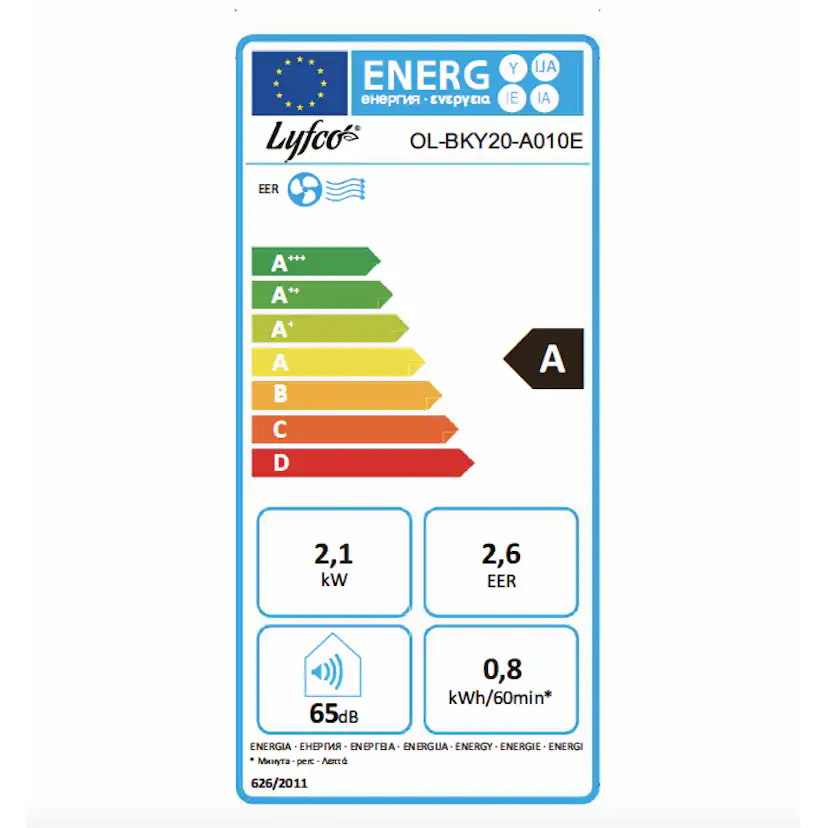 Bærbar AC Lyfco UltraSilence 28m² 2050W/7000BTU