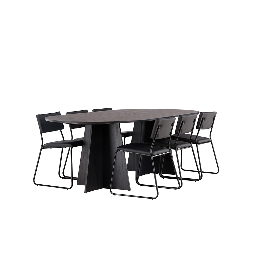 Spisegruppe Venture Home Bootcut Oval med 6 Kenth Stoler