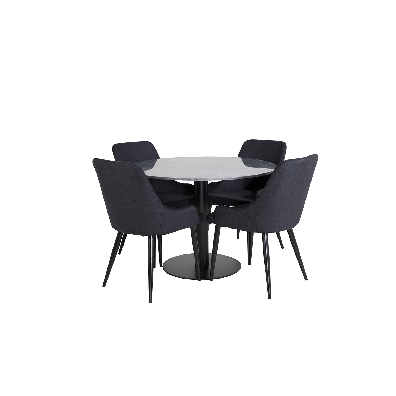 Spisegruppe Venture Home Estelle med 4 Plake Stoler Polyester