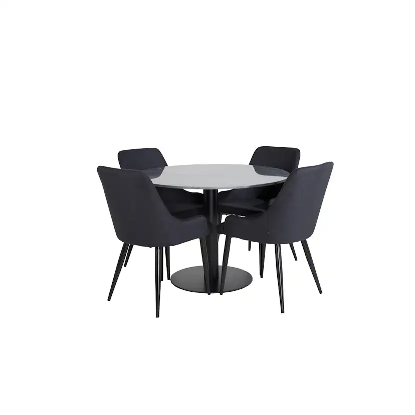 Spisegruppe Venture Home Estelle med 4 Plake Stoler Polyester
