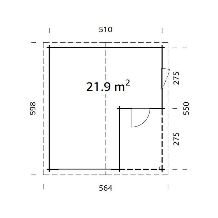 Garasje Palmako Roger 21,9 m2 uten Port