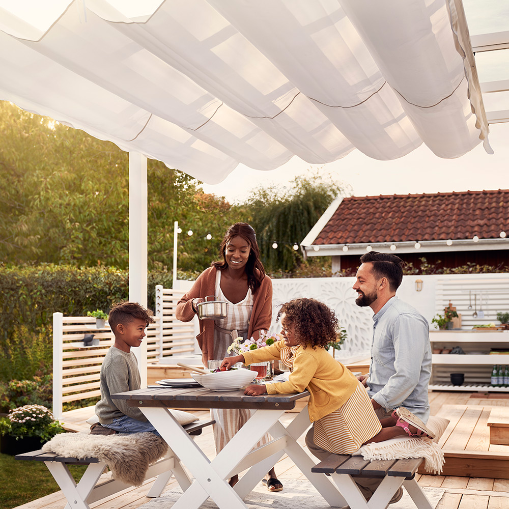 Pergola 4x4 m Vit Hvit