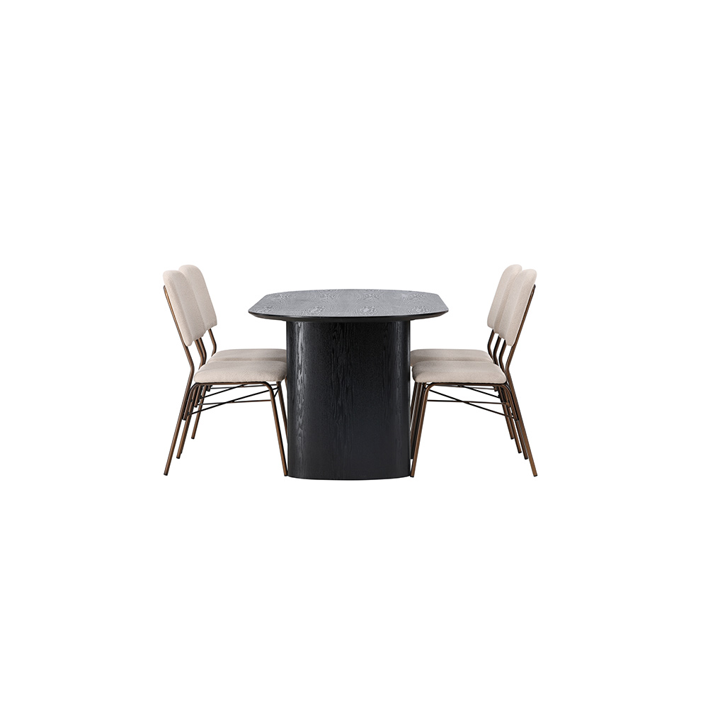 Spisegruppe Venture Home Isolde med 4 stk Seda Stoler