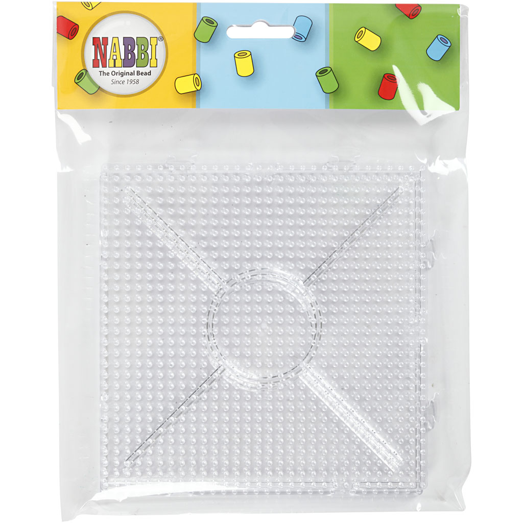 Perleplate Creativ Company Transparent Stor Samlekvadrat Kvadrat Str 15x15 cm 2 Stk/1 Pk