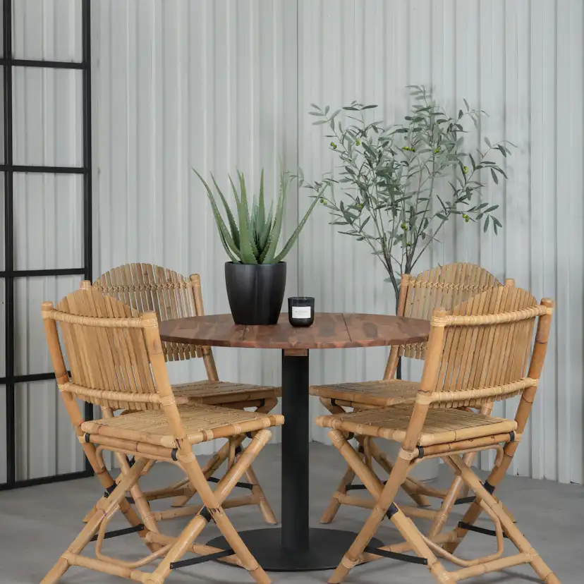 Spisegruppe Venture Home Canne med 4 Cave Spisestoler