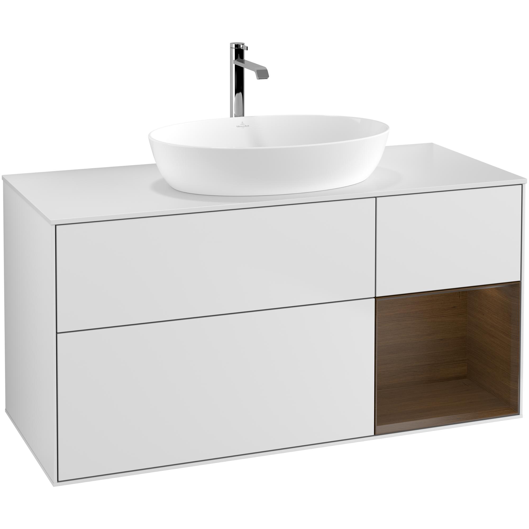 Tvättställsskåp Villeroy & Boch Finion med 3 Lådor Hylla och Bänkskiva för Fristående Tvättställ från Artis & Collaro | badrum - badrumsmobler - tvattstallsskap-och-kommod | KakelKungen