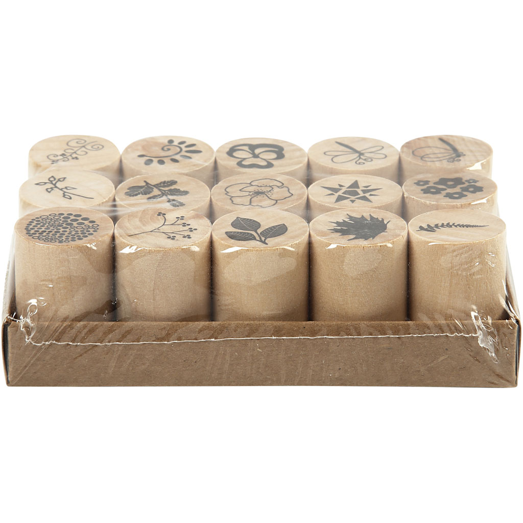 Stempelsett Creativ Company Deco Art Blomster og Blader 15-Pk