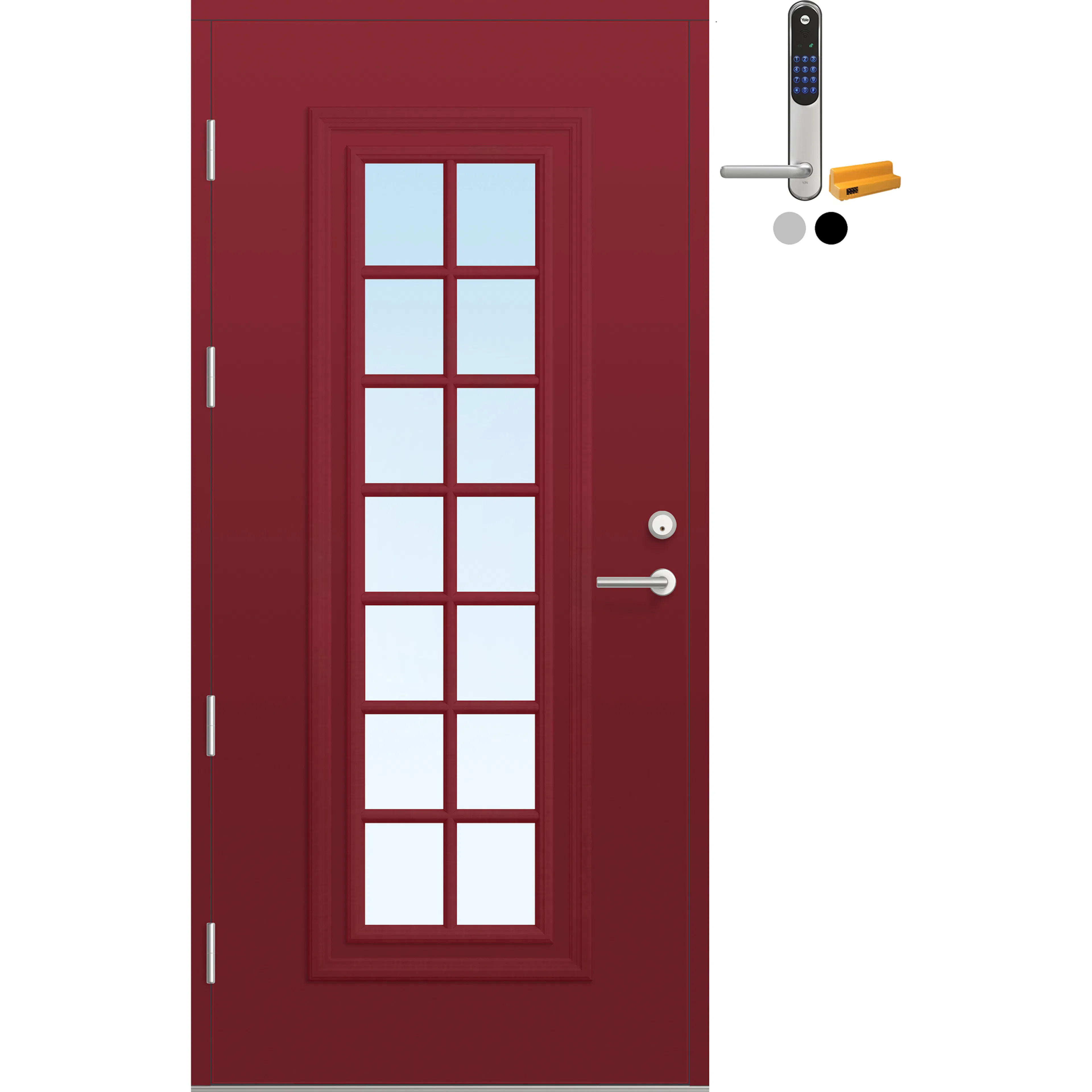 Ytterdør Bygg1 Fjord 06 Klarglass med Yale Doorman Classic Home