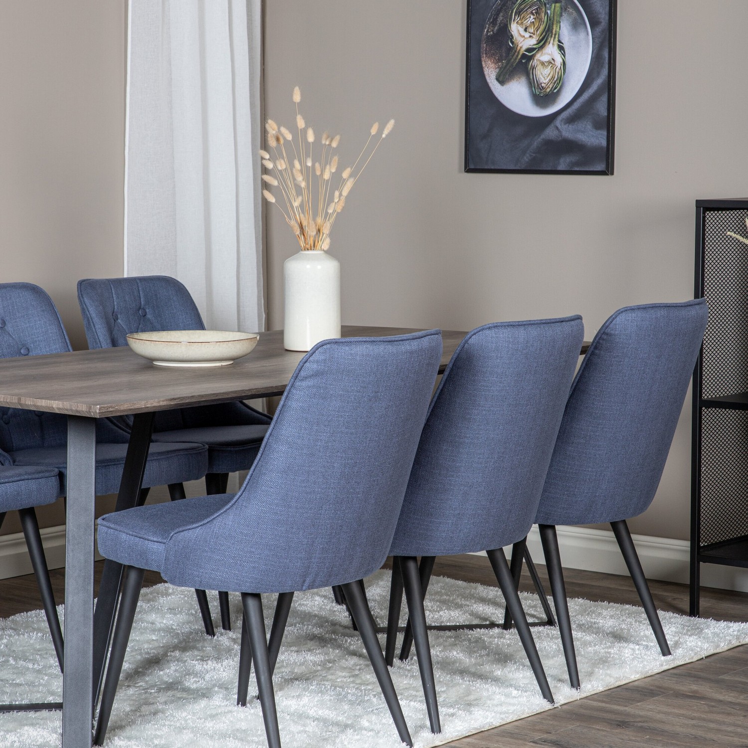 Spisegruppe Venture Home Madde med 6 Vera Stoler Polyester