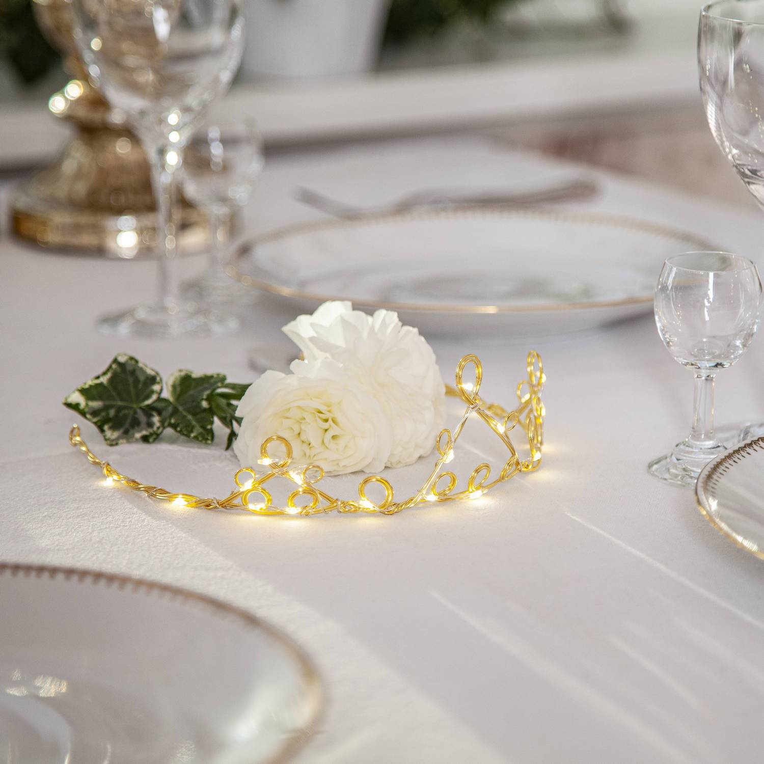 Juledekor Star Trading Diadem med LED Borddekorasjon