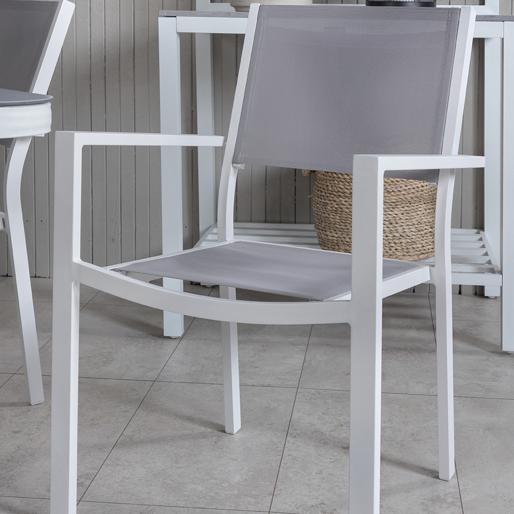 Spisegruppe Venture Home Vyn Hvit med 4 Curz Stablebare Spisestoler