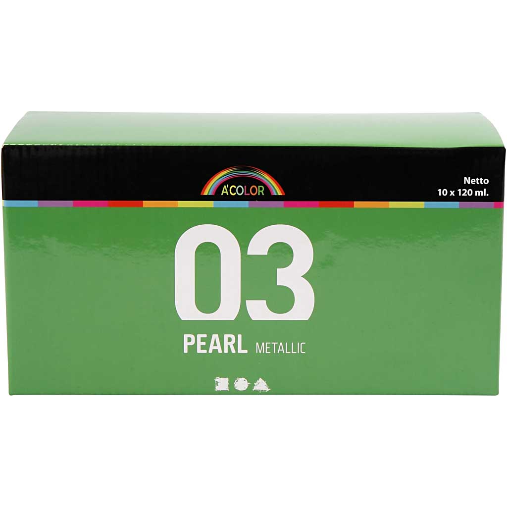 Akrylmaling Creativ Company A-color Nr 03 Metallic 10 stk 120 ml/1 Pk