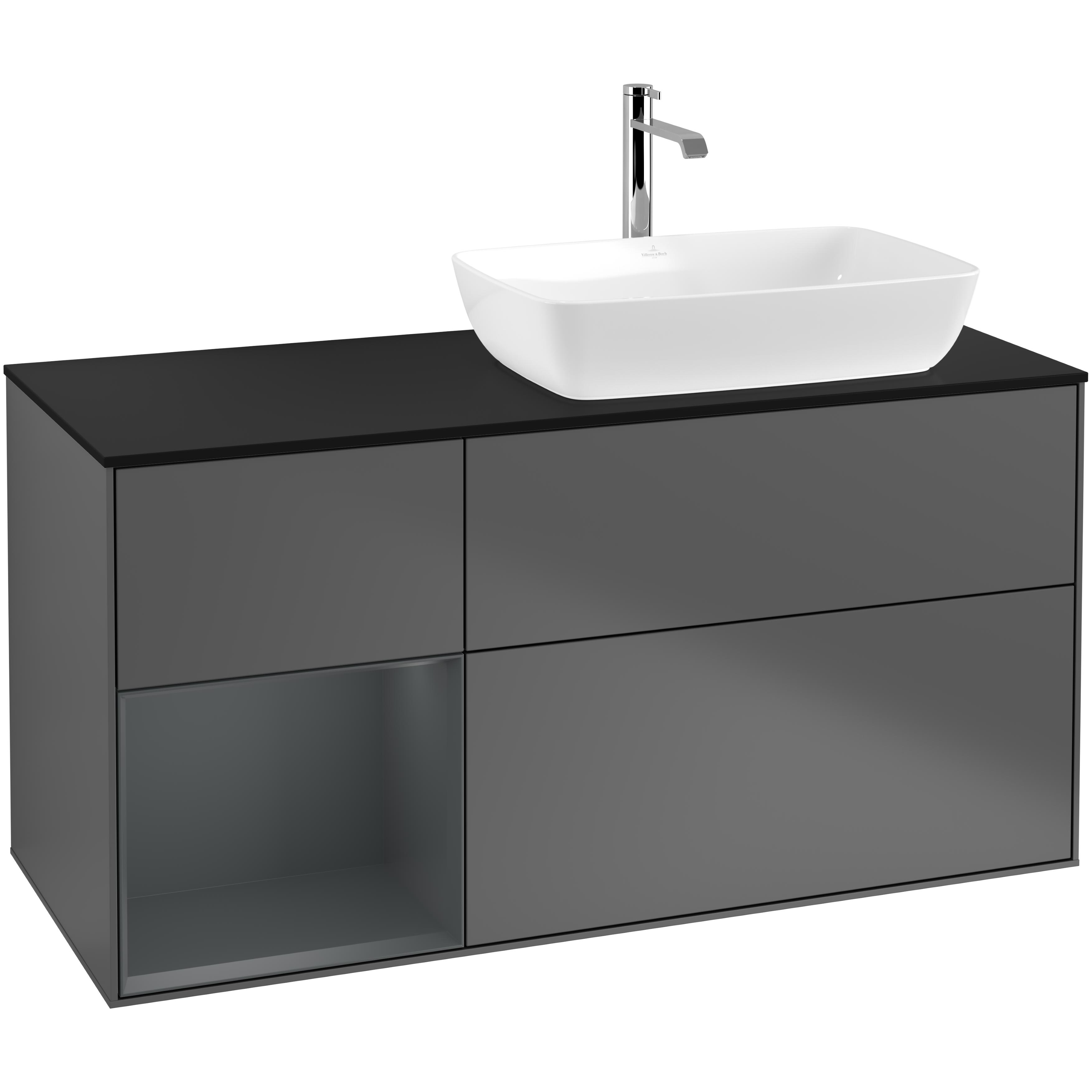 Tvättställsskåp Villeroy & Boch Finion med 3 Lådor Hylla och Bänkskiva för Ocentrerat Tvättställ från Artis & Collaro