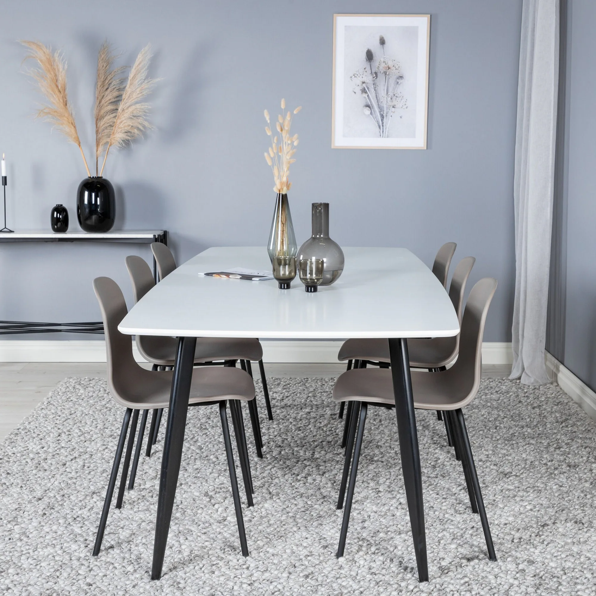 Spisegruppe Venture Home Polar med 6stk Arctic Stoler