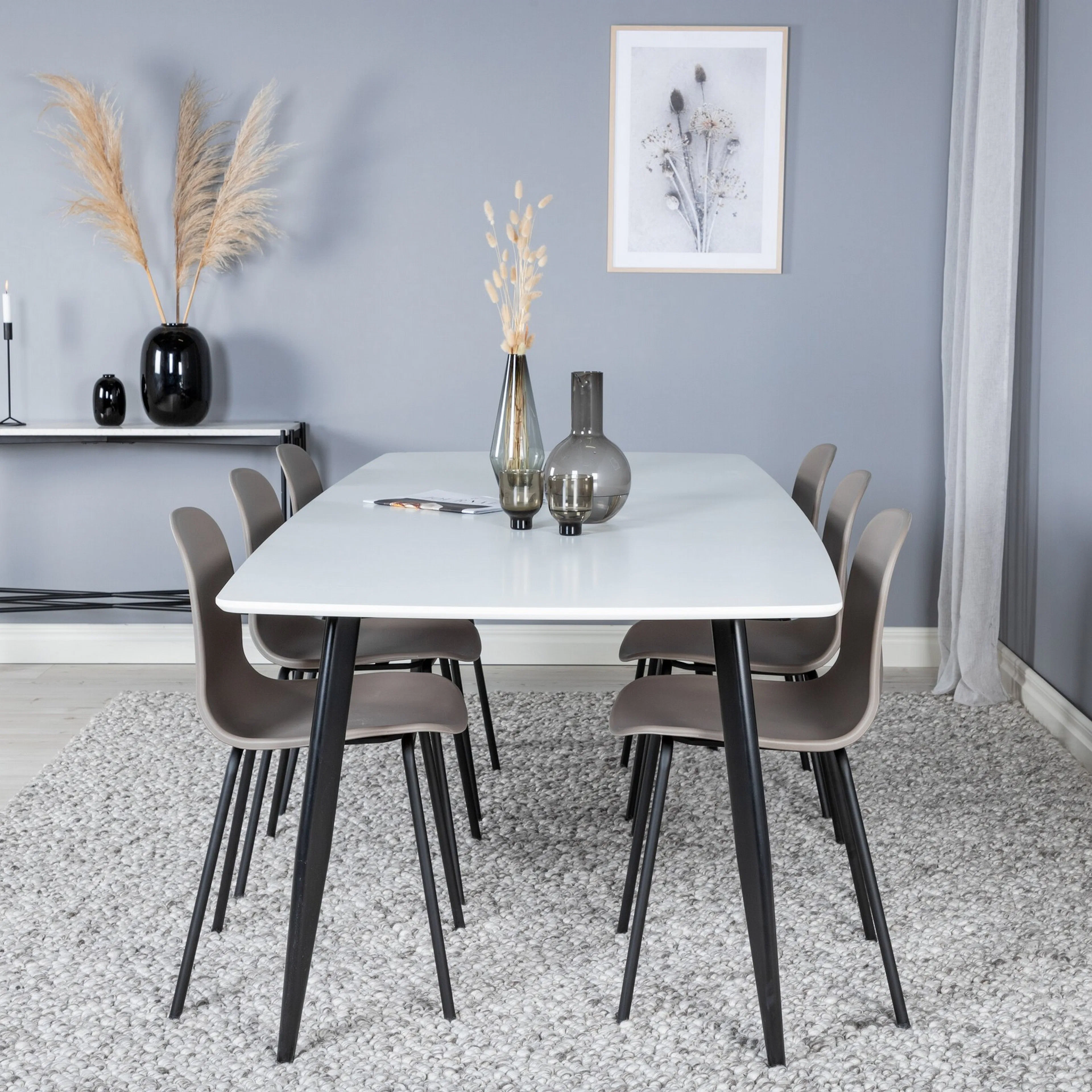 Spisegruppe Venture Home Polar med 6stk Arctic Stoler