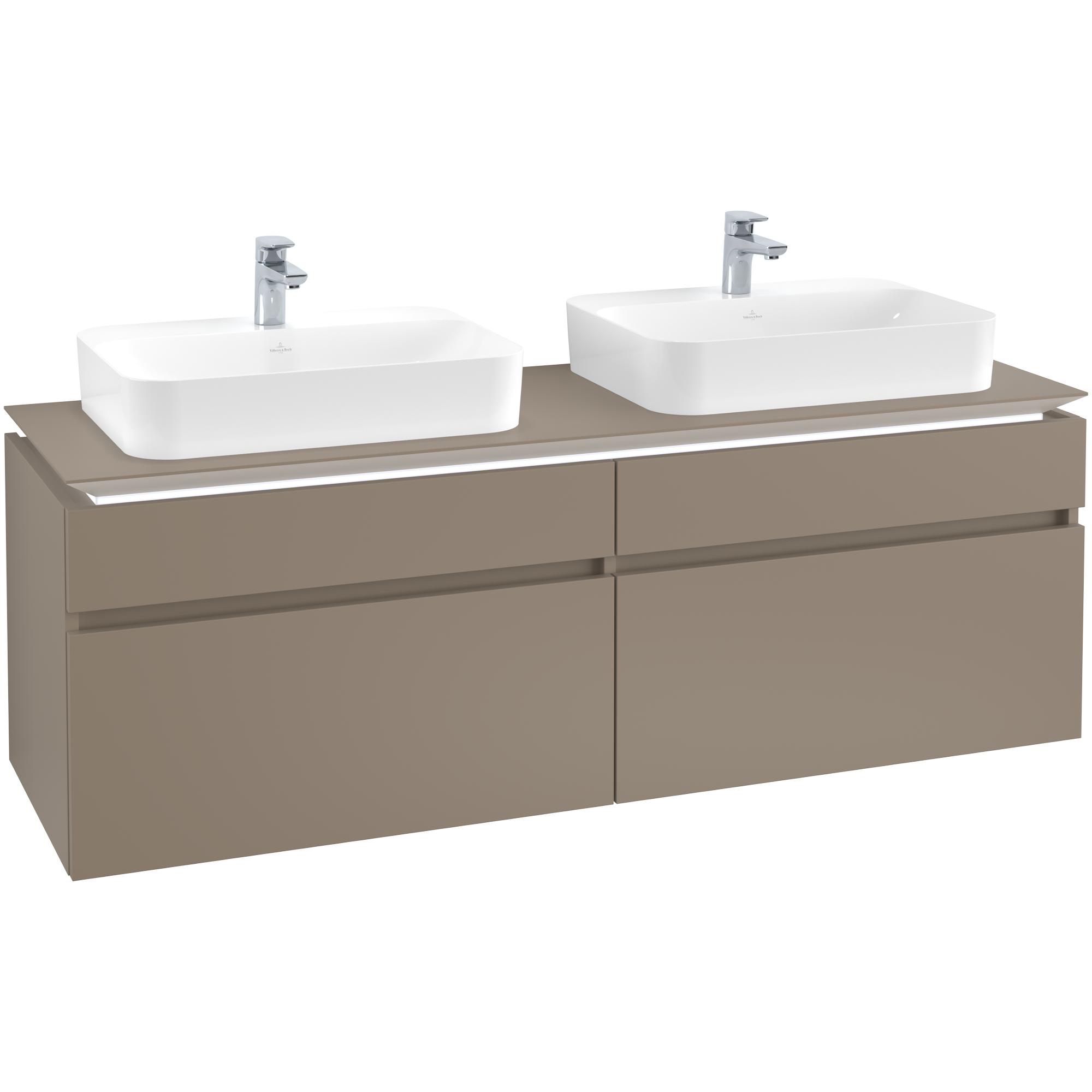 Tvättställsskåp Villeroy & Boch Legato 1600 med 4 Lådor för Två Ytmonterade Tvättställ från Finion & Memento | badrum - badrumsmobler - tvattstallsskap-och-kommod | KakelKungen