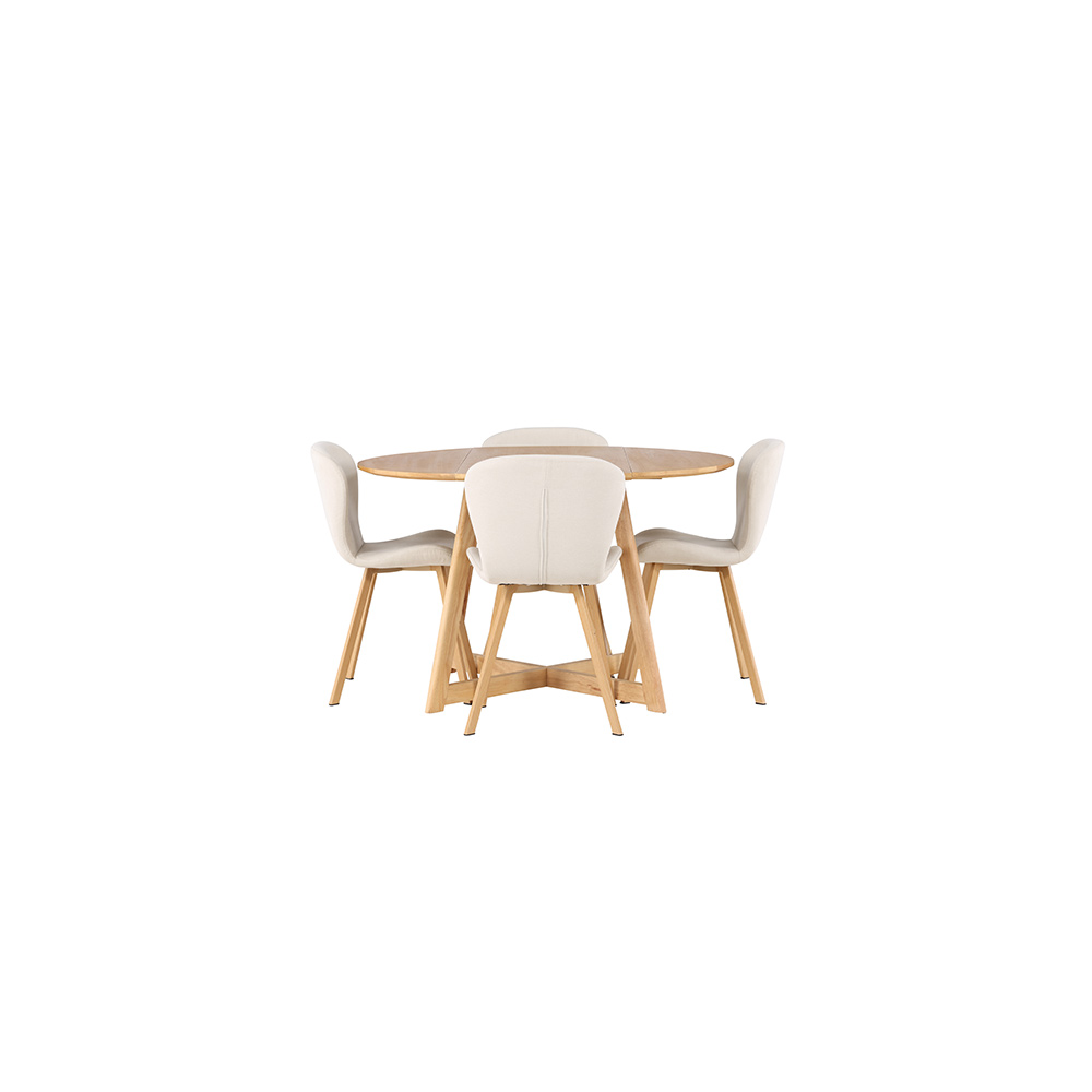 Spisegruppe Venture Home Yakidon Ø120 cm med 4 stk Lilja Stoler