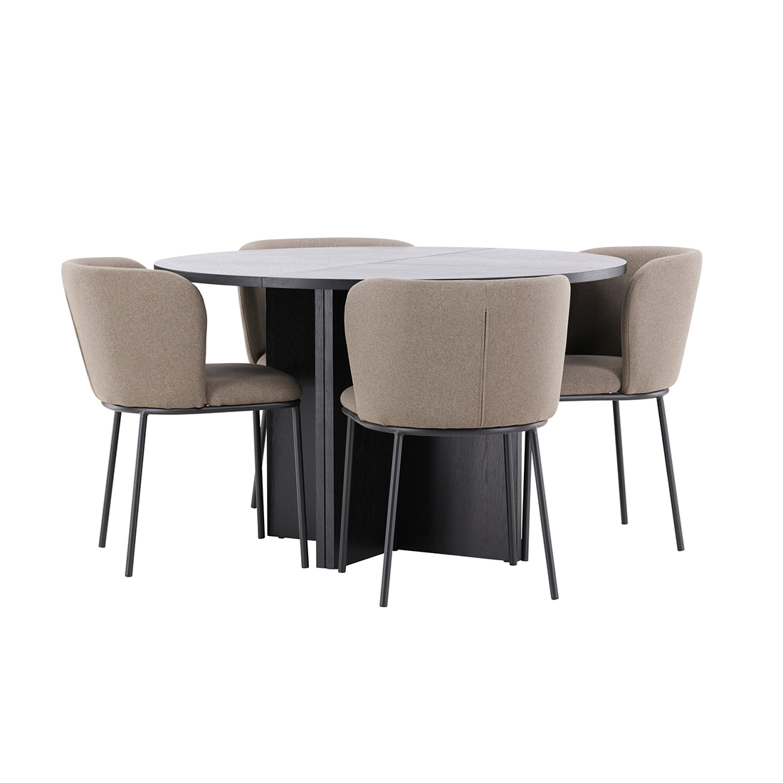 Spisegruppe Venture Home Strada Ø120 cm med 4st Edina Spisestoler