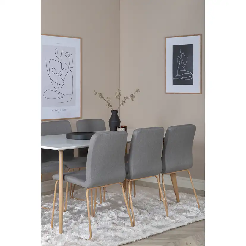 Spisegruppe Venture Home Polar Ø100 cm med 6st Mace Spisestoler