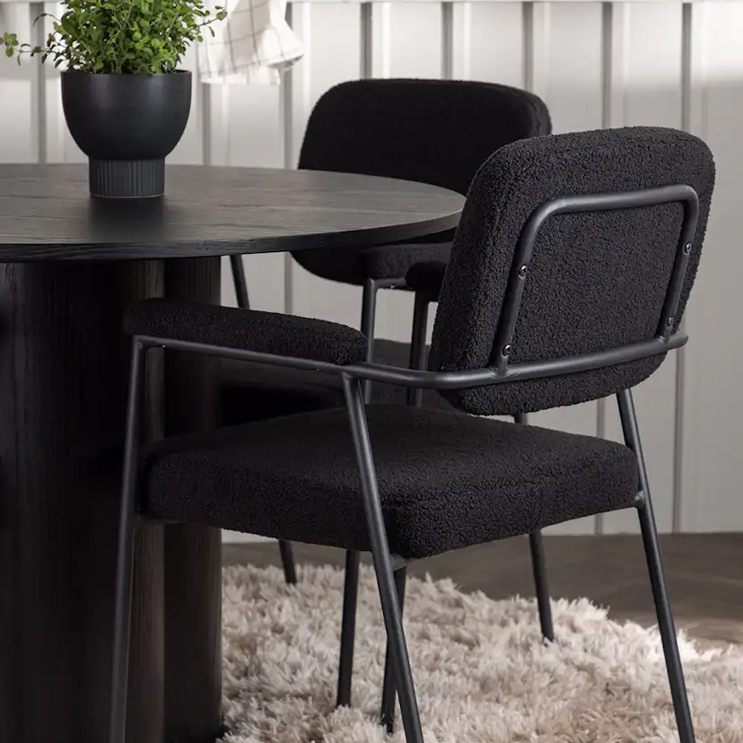 Spisegruppe Venture Home Olivia Ø110 cm med 4 stk Yesterday Stoler