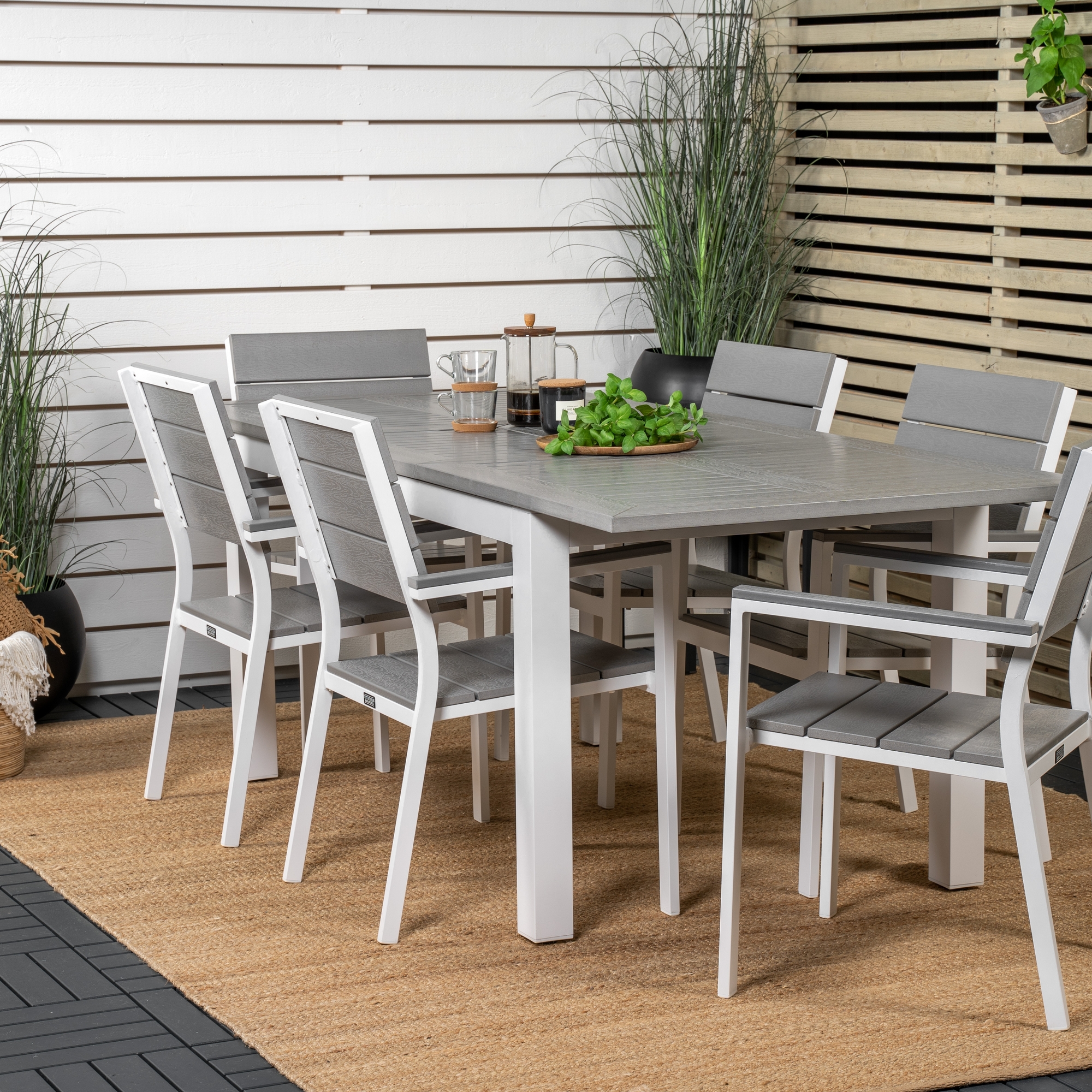 Spisegruppe Venture Home Aleyna 152/210 med 6 Lova Spisestoler
