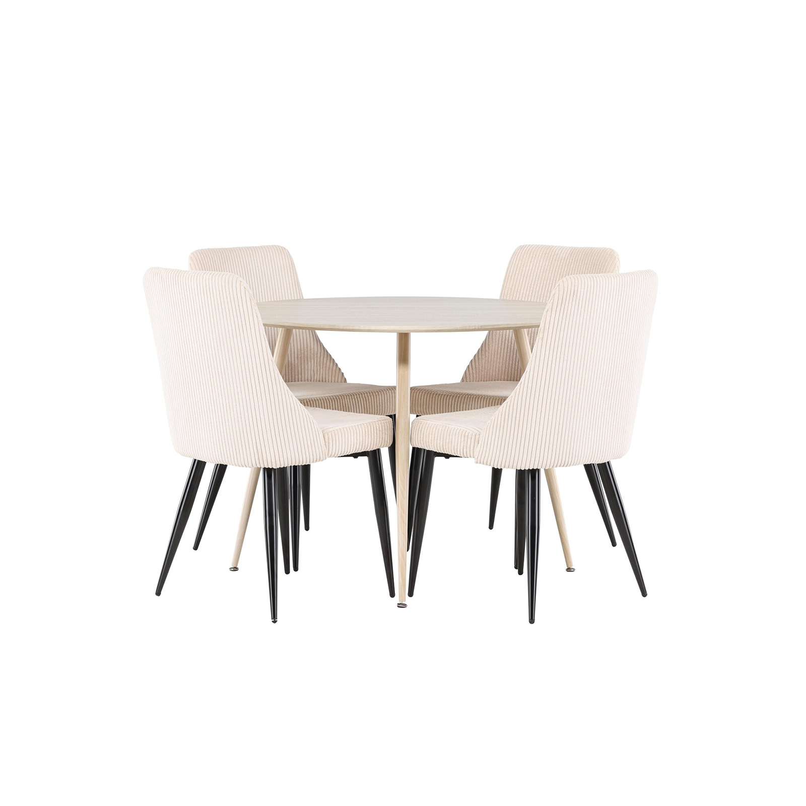 Spisegruppe Venture Home Plaza Ø100 med 4 stk Leone Stoler