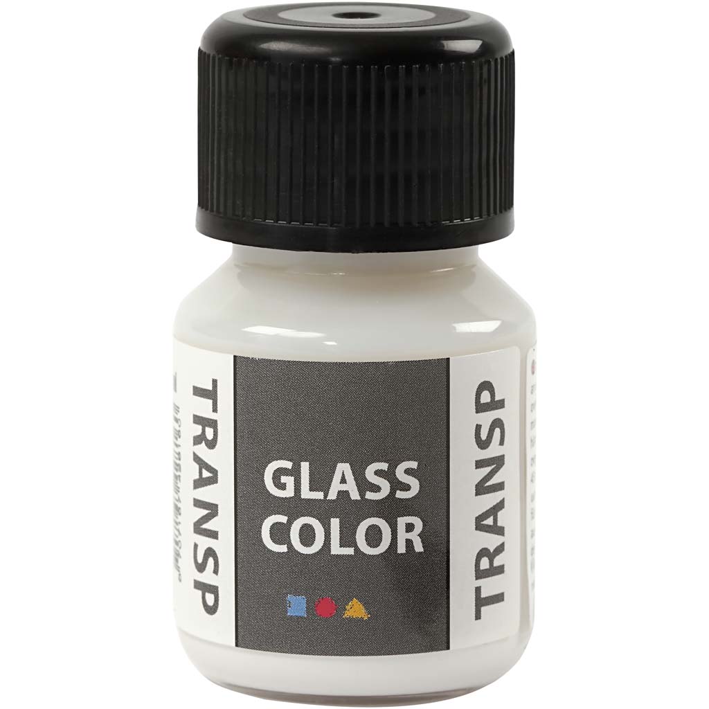 Glasfärg transparent, vit, 30 ml/ 1 flaska Hvit