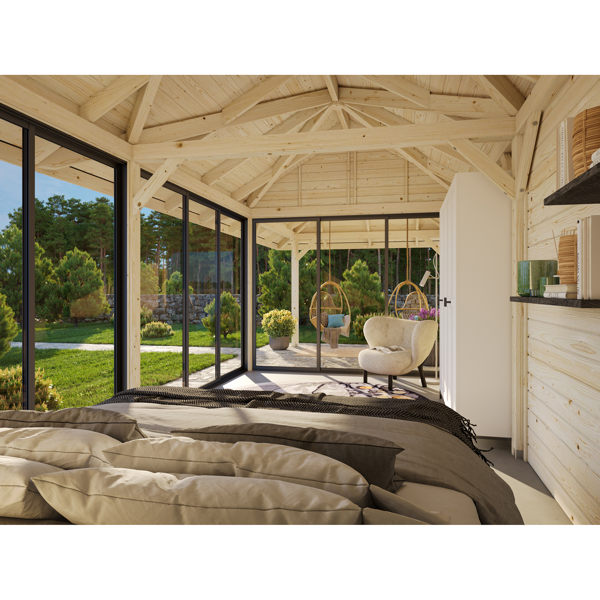 Hagestue Palmako Bianca 24,9 m2 Sett 217 Slide