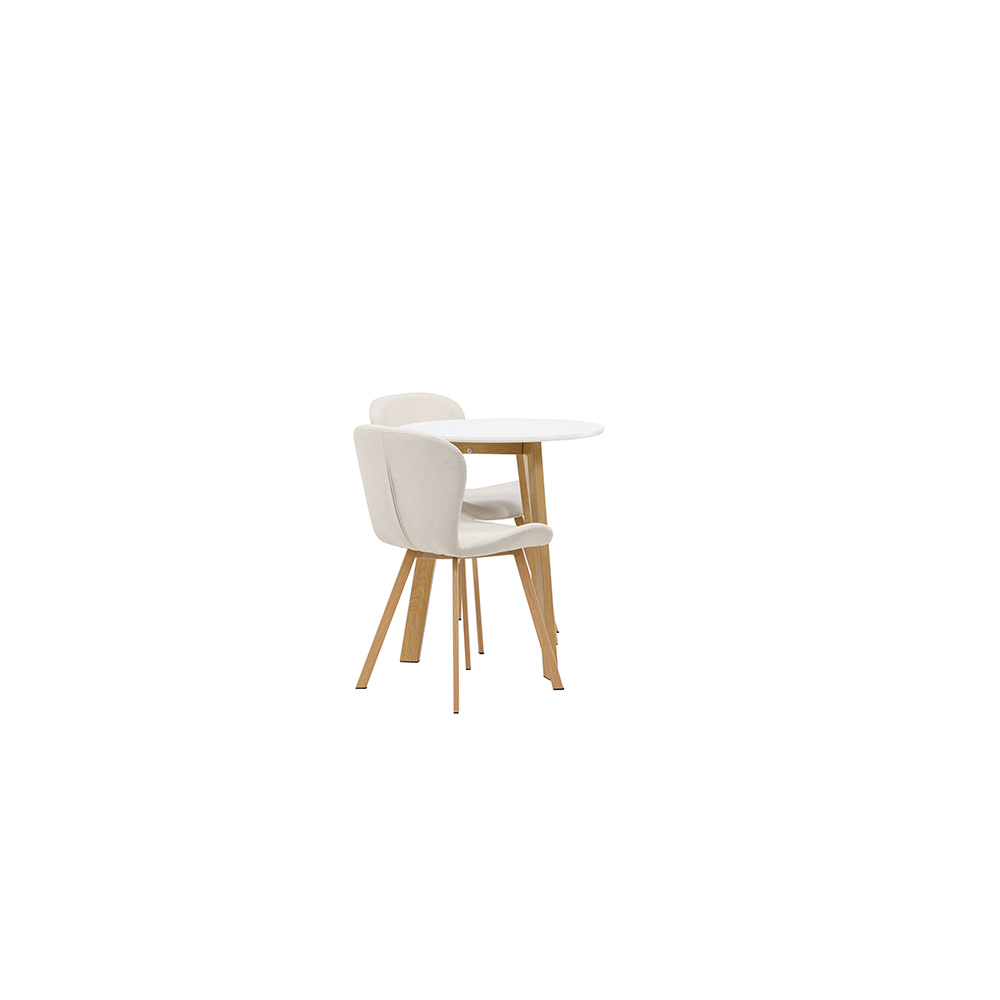 Spisegruppe Venture Home Leonora Ø65 cm med 2 stk Lilja Stoler