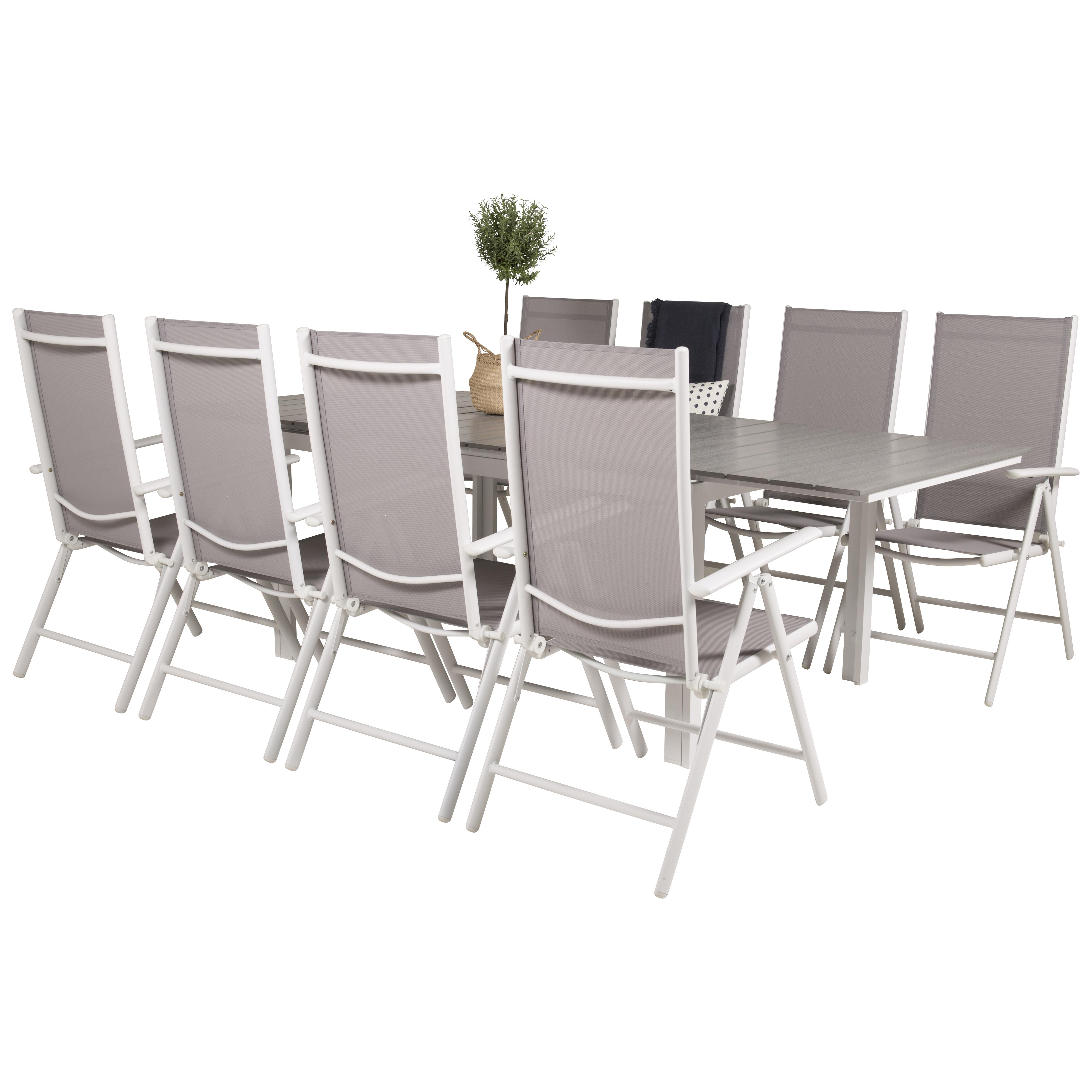 Spisegruppe Venture Home Lova 160/240 med 8 Bront Stoler