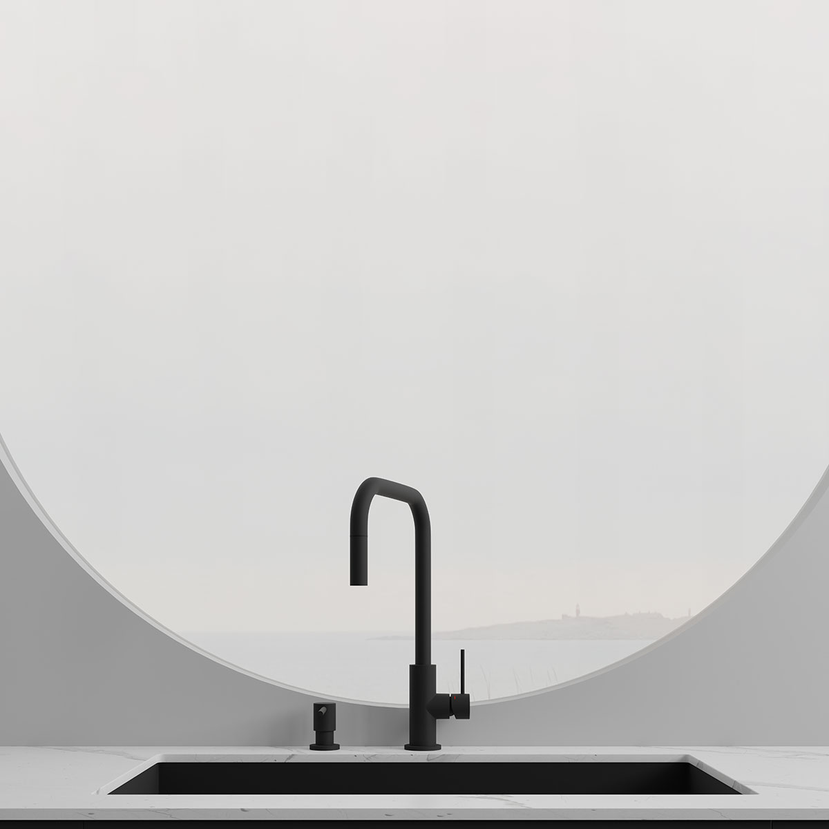 Kjøkkenbatteri Scandtap Steel Accent Square med Uttrekkbar Tut
