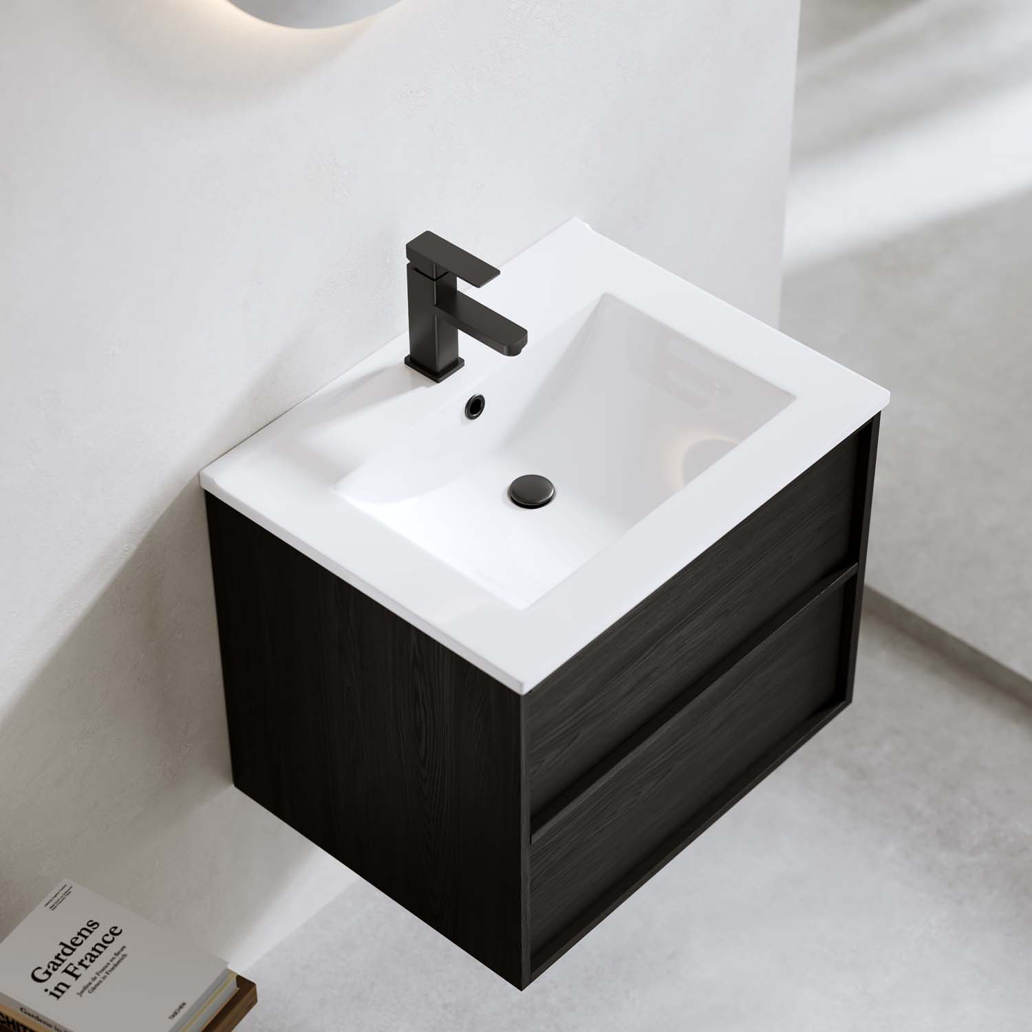 Tvättställsskåp Bathlife Charm med Tvättställ och Spegel Skina