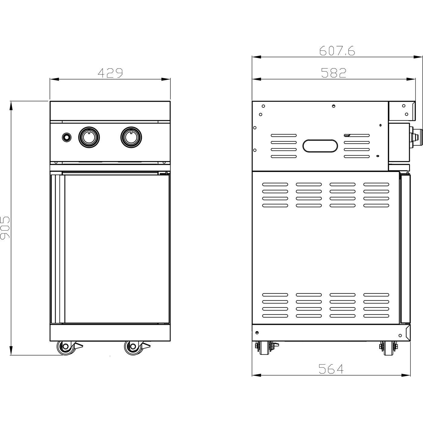 Dobbel Sidebrenner Modul Myoutdoorkitchen Stainless Collection
