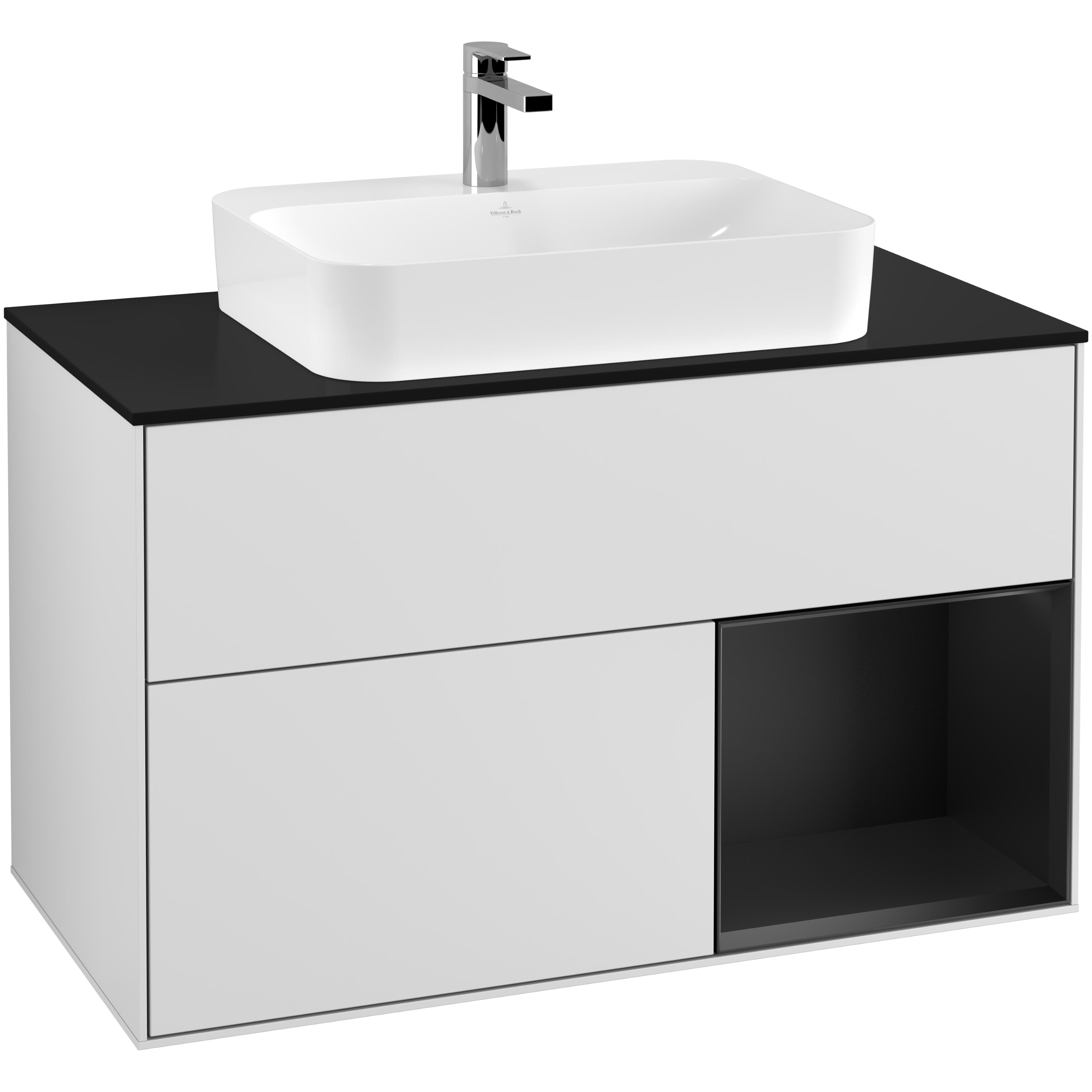 Tvättställsskåp Villeroy & Boch Finion med 2 Lådor Hylla och Bänkskiva för Ytmonterat Tvättställ | badrum - badrumsmobler - tvattstallsskap-och-kommod | KakelKungen