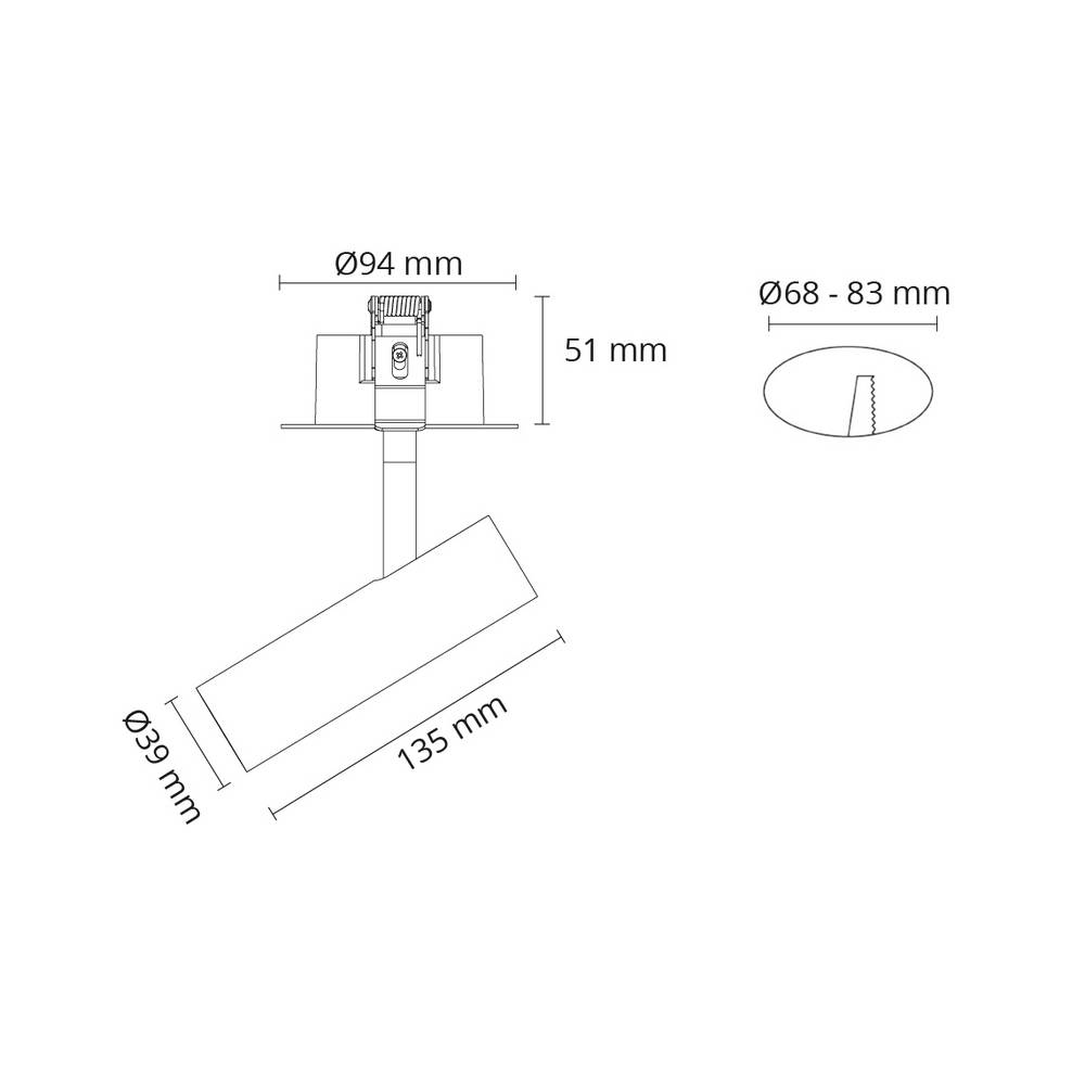 Spotlight SG ARMATURER Tube Micro R Hvit DTW